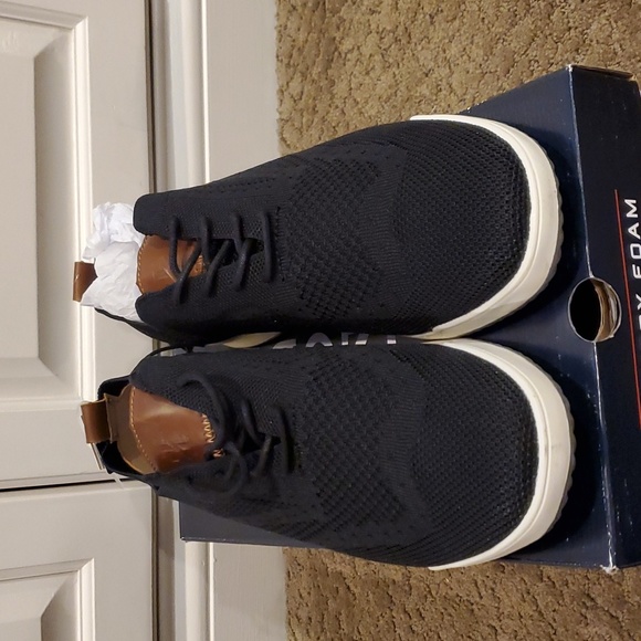 Mens IZOD Flyaway Knit Lace Up Oxford Casual Shoes Size 10 10.5 11 13 Black NWT - Picture 2 of 4